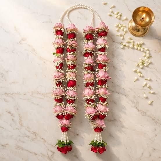 Premium Rose Garland – AAA Grade Fresh Rose Flower Garland from India - Image 1